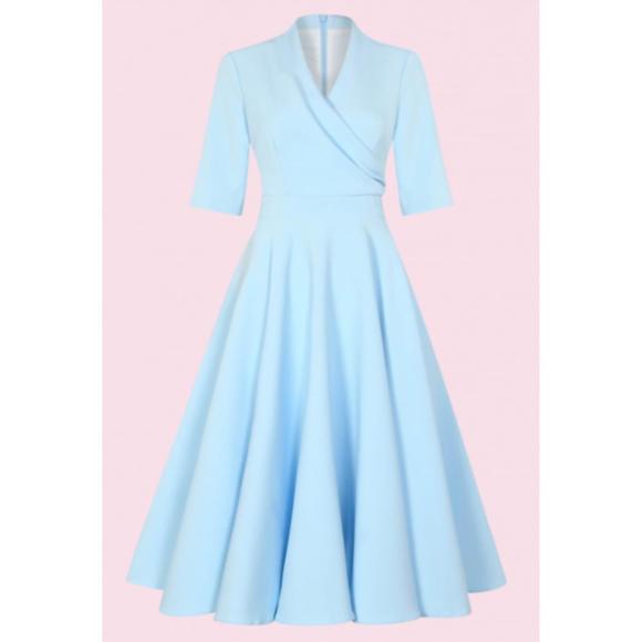 THE PRETTY DRESS COMPANY Dresses & Skirts - Elegant Light Blue Midi Wrap Dress